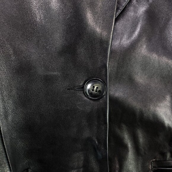 Mac Douglas Leather Jacket Vintage 1980 Paris Black Blazer Size 40 Lambskin - Picture 12 of 14